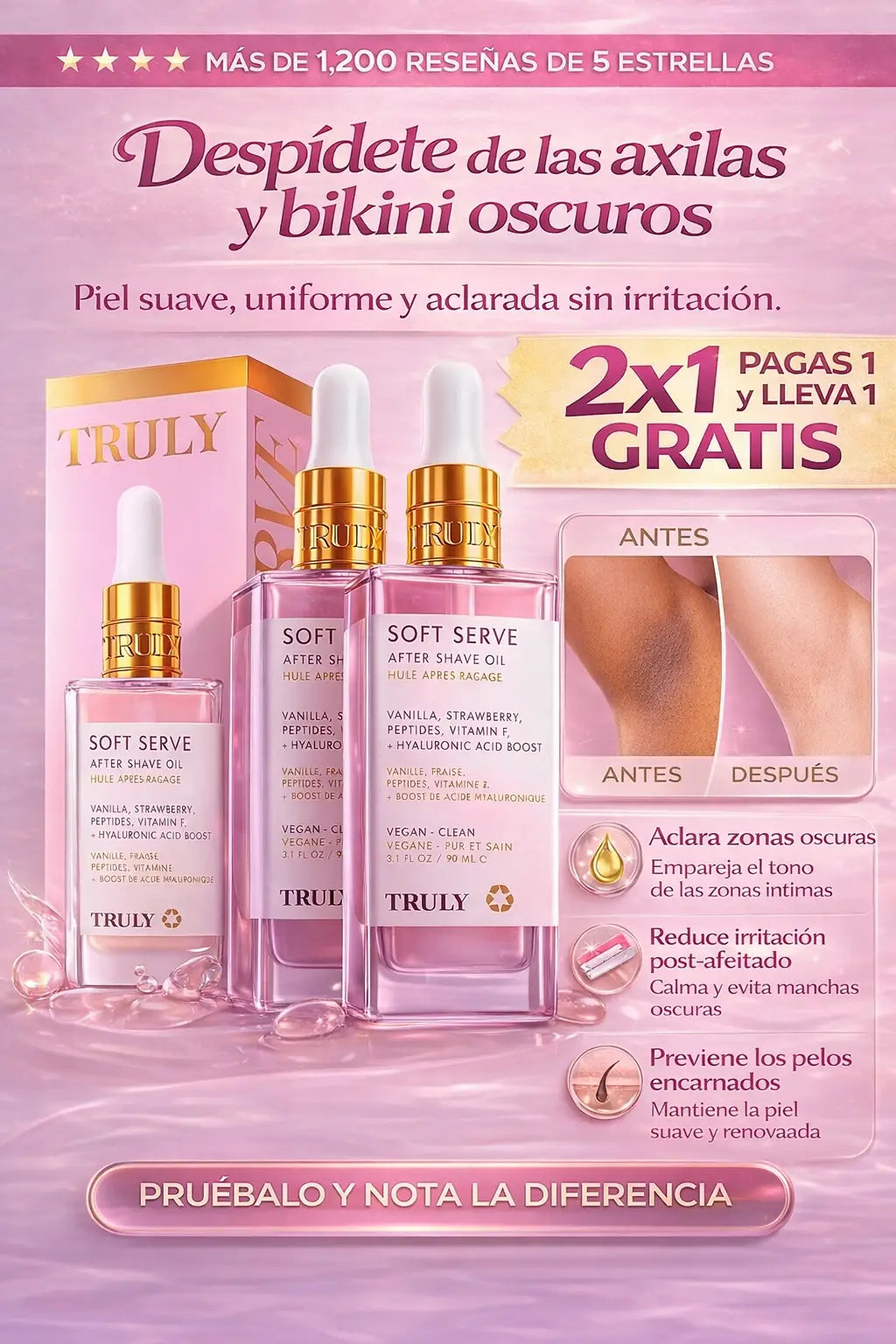 TRULY SOFT SERVE 🌸 - OFERTA 2 X 1 - ¡Adiós Irritación, Hola Piel de Durazno! 🍑