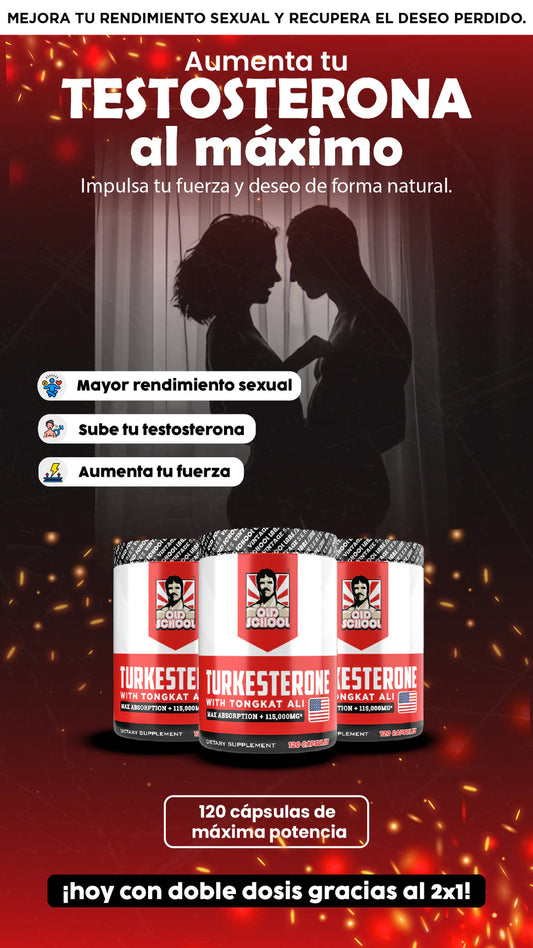 Turkesterona 1500 mg de potencia máxima + Tongkat Ali y BioPerine® -Recupera tu potencia natural sin químicos ni riesgos.
